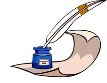 Schreibfeder und Buch