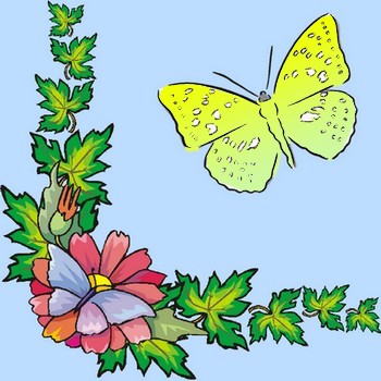 Schmetterling und Blumen